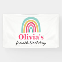 虹の明るい色の誕生日パーティー