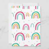 虹の明るい色の誕生日 招待状 (裏面)