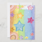 虹の星がきらきらと可愛らしい誕生日招待状 招待状 (裏面)