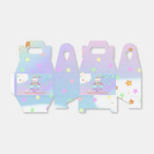 虹の星の上のかわいい一角猫1歳の誕生日 フェイバーボックス (折り畳みなし)