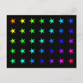 虹の星カラフルの数々の色の星の形のアイコン ポストカード (正面)