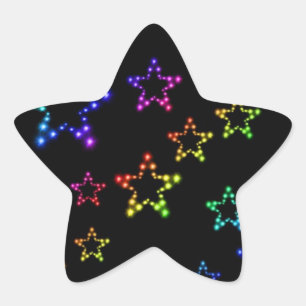 虹の星パターンステッカー 星シール