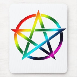 虹の星形五角形のマウスパッド マウスパッド