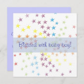 虹の星 赤ちゃん男の子の誕生発表 案内状 (正面/裏面)