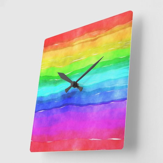 虹の時計 スクエア壁時計 (傾斜)
