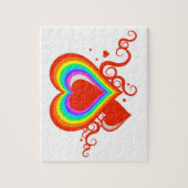 虹の曲がりハート ジグソーパズル (縦)