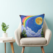 虹の月の夜空 クッション (椅子)
