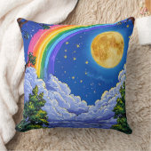 虹の月の夜空 クッション (ブランケット)