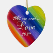 虹の木とストライプ セラミックオーナメント (右)