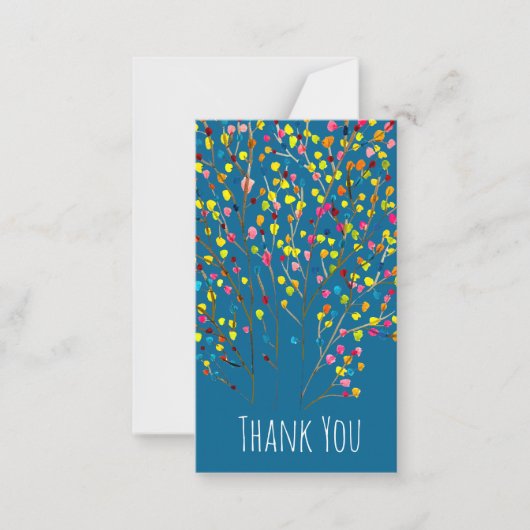 虹の木の水色 ノートカード (正面)