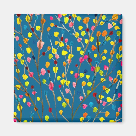 虹の木の水色 マグネット (正面)