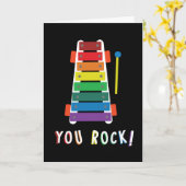 虹の木琴のお祝いカードを揺すります カード (黄色い花)