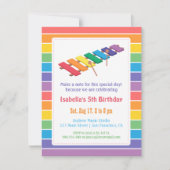 虹の木琴は音楽テーマの誕生会をからかいます 招待状 (正面)