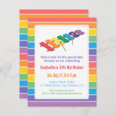 虹の木琴は音楽テーマの誕生会をからかいます 招待状 (正面/裏面)