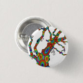 虹の木-カラフルなボタンのバッジ 缶バッジ (正面&裏面)