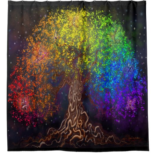 虹の木 シャワーカーテン (正面)