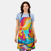 虹の木：鮮やかな森 エプロン (着用した状態)