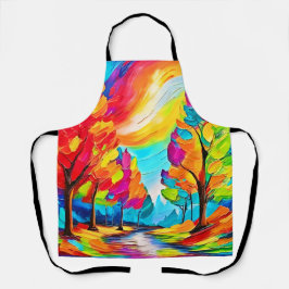 虹の木：鮮やかな森 エプロン