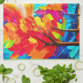 虹の木：鮮やかな森 キッチンタオル (折り畳み)