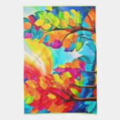 虹の木：鮮やかな森 キッチンタオル (縦)