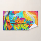 虹の木：鮮やかな森 バスタオルセット (ハンドタオル)