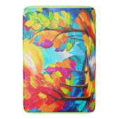 虹の木：鮮やかな森 バスマット (正面縦)