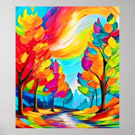 虹の木：鮮やかな森 ポスター