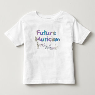 虹の未来のミュージシャンの音符の子供のTシャツ トドラーTシャツ