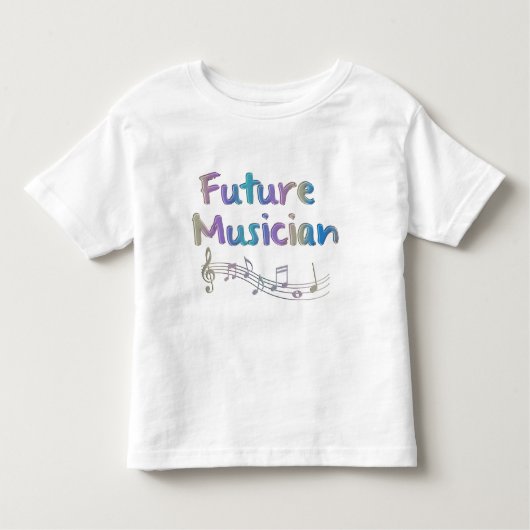 虹の未来のミュージシャンの音符の子供のTシャツ トドラーTシャツ (正面)
