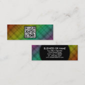 虹の格子縞QRコード スキニー名刺 (正面/裏面)
