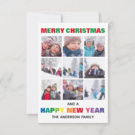 虹の楽しいクリスマスコラージュ - 3x5 クリスマスカード 招待状