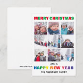 虹の楽しいクリスマスコラージュ 3x5 クリスマスカード 招待状 (正面/裏面)