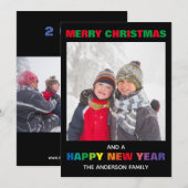 虹の楽しいクリスマス フォト - クリスマス カード (正面/裏面)