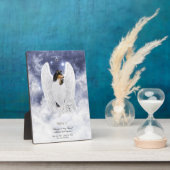 虹の橋で待つ三色コリーのエンジェル ペットメモリアル フォトプラーク (側面)