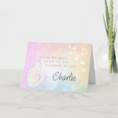 虹の橋のペット喪失記念 白猫 カード (正面)