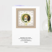 虹の橋の詩のカードを添えた犬の追悼 カード (裏面)