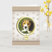 虹の橋の詩のカードを添えた犬の追悼 カード (黄色い花)