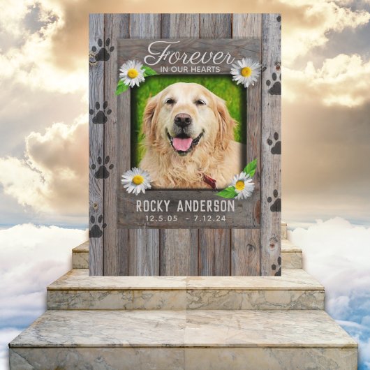 虹の橋の詩カードを持つ犬の記念碑 カード