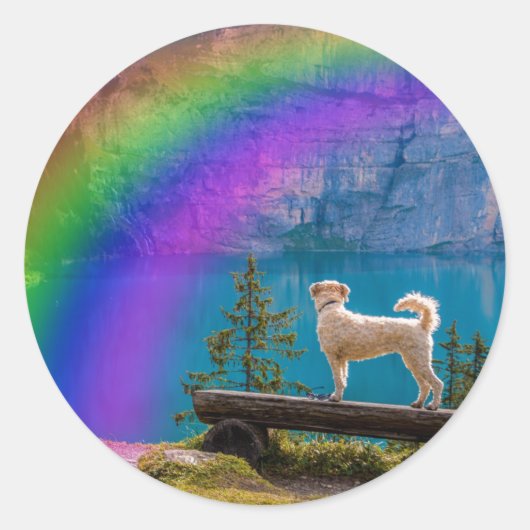 虹の橋の詩、ペットの思い出の… ラウンドシール (正面)