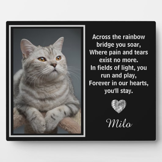 虹の橋を渡った愛犬のメモリアル フォトプラーク (正面)