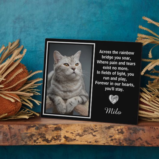 虹の橋を渡った愛犬のメモリアル フォトプラーク (側面)