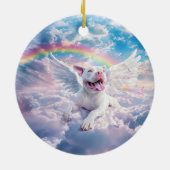 虹の橋、天国の白い犬 セラミックオーナメント (裏面)