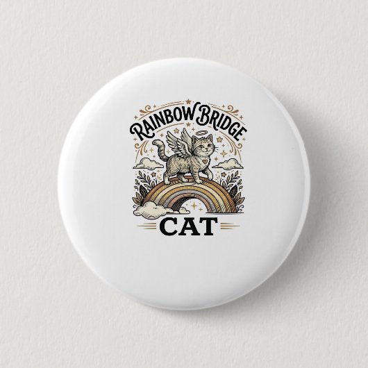 虹の橋 猫 ネコ 思い出 グッズ レインボーブリッジ 缶バッジ (正面)