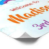 虹の歓迎パーティーサインの上にレインボーポスター ポスター (角)