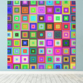 虹の正方形に包まれたキャンバス キャンバスプリント (インサイチュ (ウッドフロア))