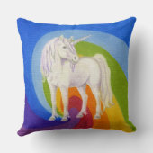 虹の正方形の枕とのユニコーン クッション (裏面)