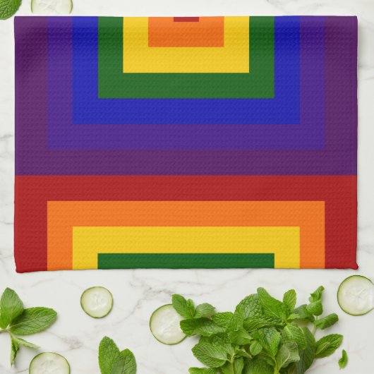 虹の正方形 キッチンタオル (折り畳み)