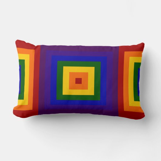 虹の正方形 ランバークッション (正面)