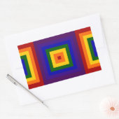 虹の正方形 長方形シール (封筒)