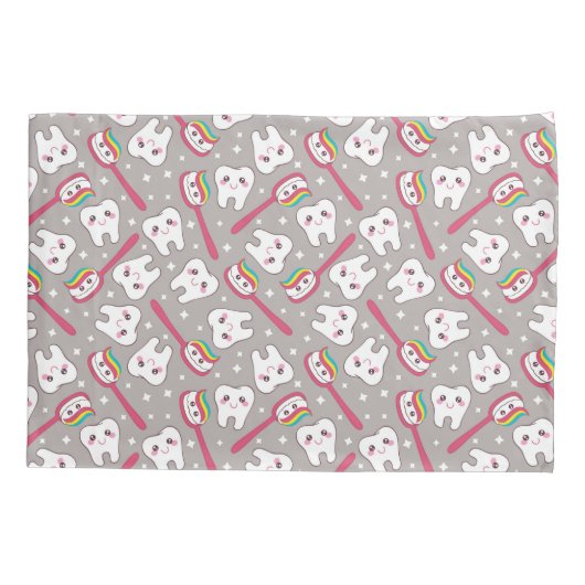 虹の歯パターン 枕カバー (裏面-左)